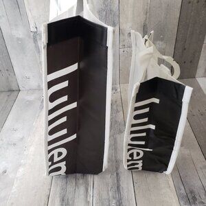 New Lululemon Athletica Set of 2 Shopping Bags with snap closure